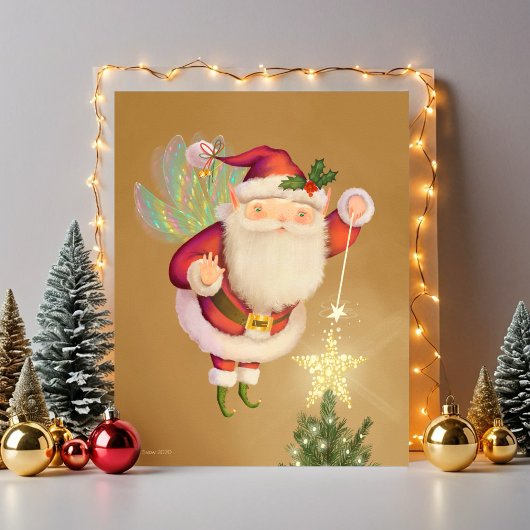 Poster Noël Père Noël Fairy Art Print