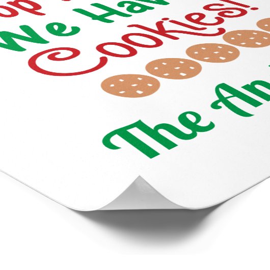 Poster Noël Père Noël Nous avons des cookies Red Green (Coin)