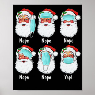Poster Noël Père Noël Portant un masque Mal Quartier Mal
