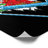 Poster Noël Père Noël Snowboard (Coin)