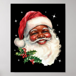 Poster Noël Père Noël Visage Vieux Noël Père Noël Vintage