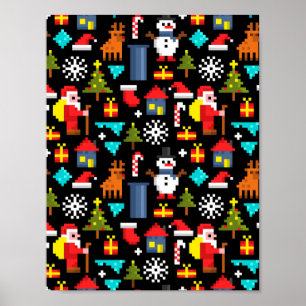 Poster Noël Pixel