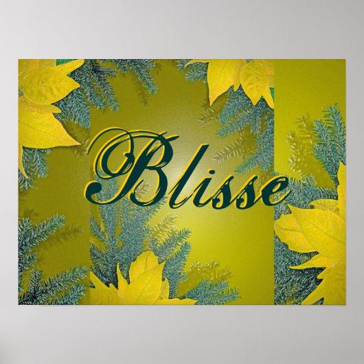 Poster Noël Poinsettia Gold Blisse (Devant)