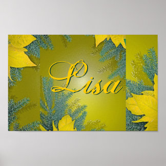 Poster Noël Poinsettia Gold Lisa II