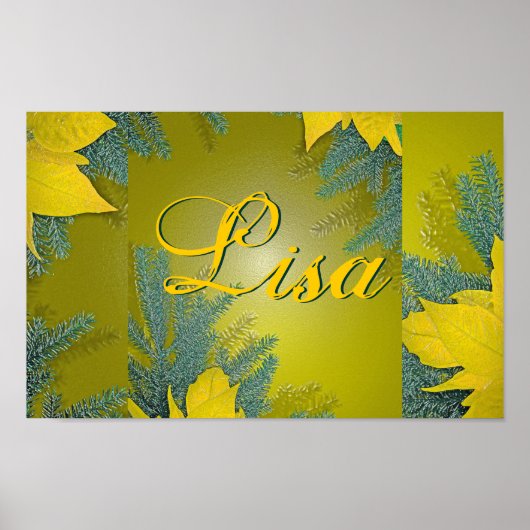 Poster Noël Poinsettia Gold Lisa II (Devant)