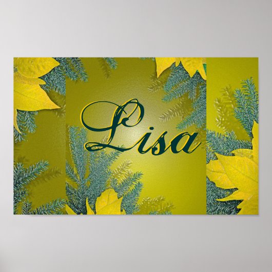Poster Noël Poinsettia Gold Lisa II (Devant)