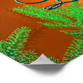 Poster Noël Poinsettia Orange Délice Lisa II (Coin)