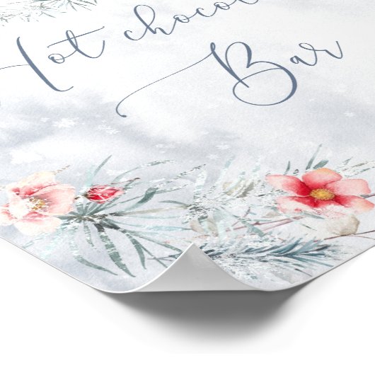 Poster Noël Réchauffez-vous au chocolat chaud bar (Coin)