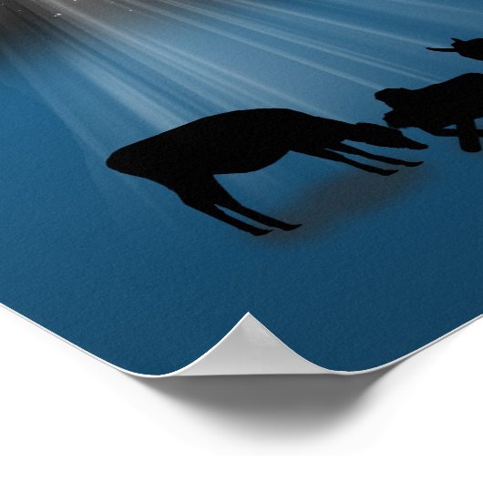 Poster Noël, Religieux, Nativité, Étoiles, Imprimer (Coin)