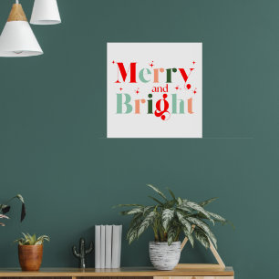 Poster Noël rétro joyeux et lumineux