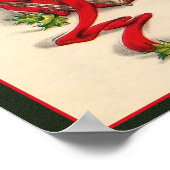 Poster Noël rétro Vintage Kitten Noël (Coin)