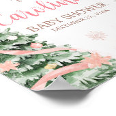 Poster Noël rose Il fait froid dehors Bienvenue (Coin)