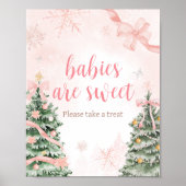 Poster Noël rose Il fait froid dehors Les bébés sont doux (Devant)