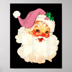 Poster Noël rose vintage