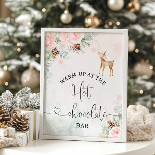 Poster Noël roux Réchauffez-vous dans la barre de chocola