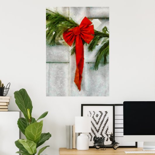 Poster Noël - Ruban (Bureau à domicile)