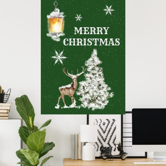 Poster Noël rustique traditionnel (Bureau à domicile)