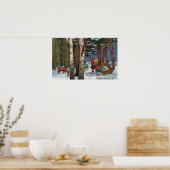Poster Noël SalutationPère Noël à travers la forêt (Cuisine)
