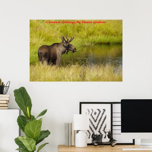 Poster Noël Salutations Mon Hunter Gatherer (Bureau à domicile)