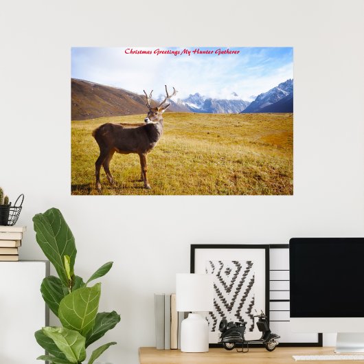 Poster Noël Salutations Mon Hunter Gatherer (Bureau à domicile)