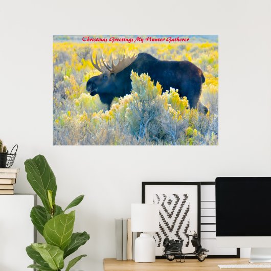 Poster Noël Salutations Mon Hunter Gatherer (Bureau à domicile)