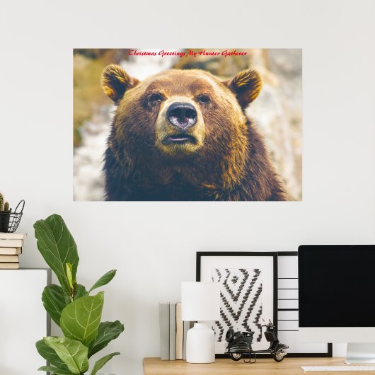 Poster Noël Salutations Mon Hunter Gatherer (Bureau à domicile)