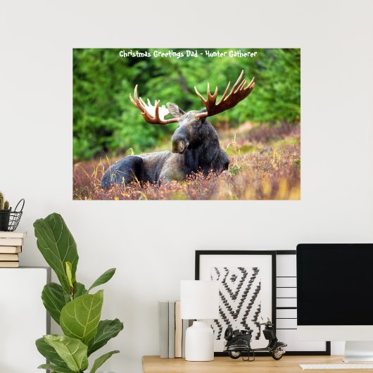 Poster Noël salutations Papa Hunter Gatherer (Bureau à domicile)