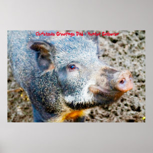 Poster Noël salutations Papa Hunter Gatherer