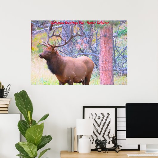 Poster Noël salutations Papa Hunter Gatherer (Bureau à domicile)