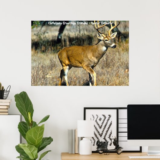 Poster Noël salutations Papa Hunter Gatherer (Bureau à domicile)