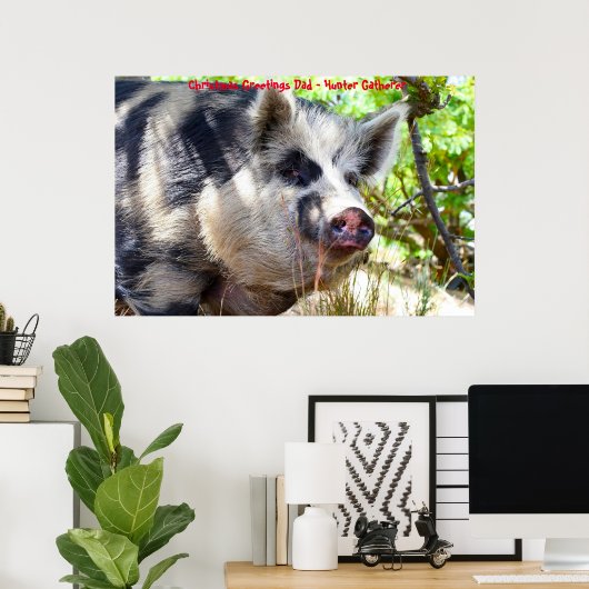 Poster Noël salutations Papa Hunter Gatherer (Bureau à domicile)