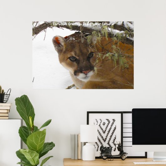 Poster Noël salutations Papa Hunter Gatherer (Bureau à domicile)