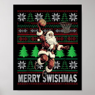 Poster Noël Santa Claus Volleyball Pyjama Xmas Mens