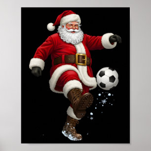 Poster Noël Santa Football Joueur Footbyll Festif Mer