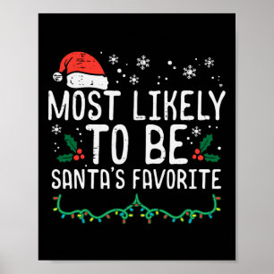 Poster Noël Santas Favorite Noël Famille Match Enfants M