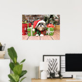 Poster Noël - Shih Tzu - Vince (Bureau à domicile)