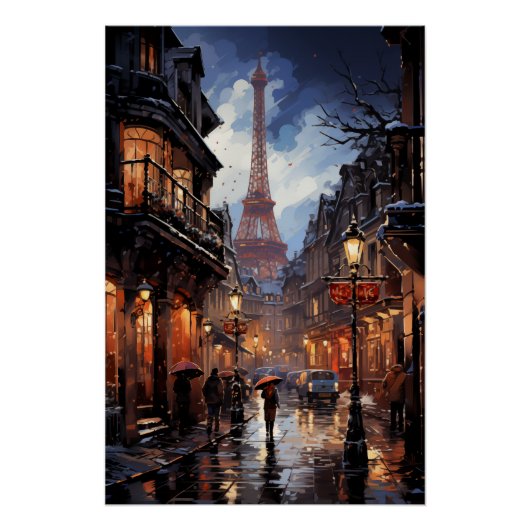 Poster Noël Shopping À Paris (Devant)