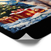 Poster Noël Siamese Chat Art Van Gogh Le Starry Nigh (Coin)