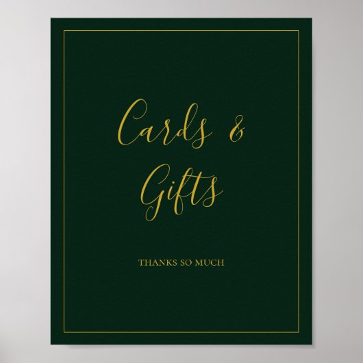 Poster Noël simple | Carte verte et signe cadeau (Devant)