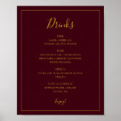 Poster Noël simple et élégant | Panneau Menu Boissons Rou (Devant)