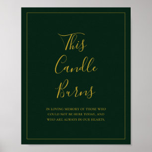 Poster Noël simple   Vert Cette Bougie Brûle Signe