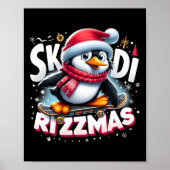 Poster Noël Skibidi Rizzmas Noël Cool Penguin Holida (Devant)