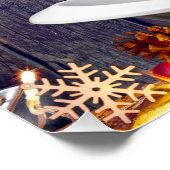 Poster Noël SlipperyJoe en or argent étoiles lumières hum (Coin)