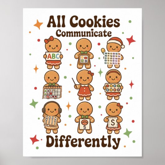 Poster Noël Sped Professeur Tous les biscuits communiquen (Devant)