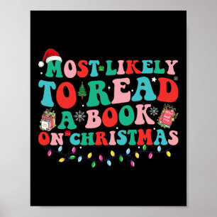 Poster Noël super Très Probable De Lire Un Livre Sur Chr
