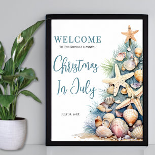 Poster Noël sur la plage, Bienvenue en juillet