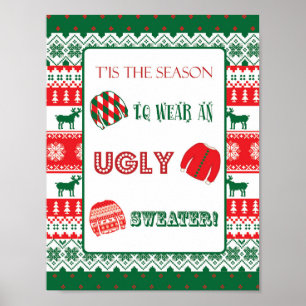 Poster Noël - Sweater moche - Tacky - Signe