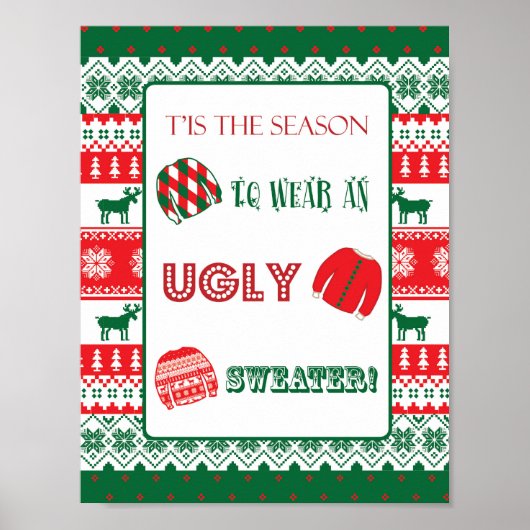 Poster Noël - Sweater moche - Tacky - Signe (Devant)