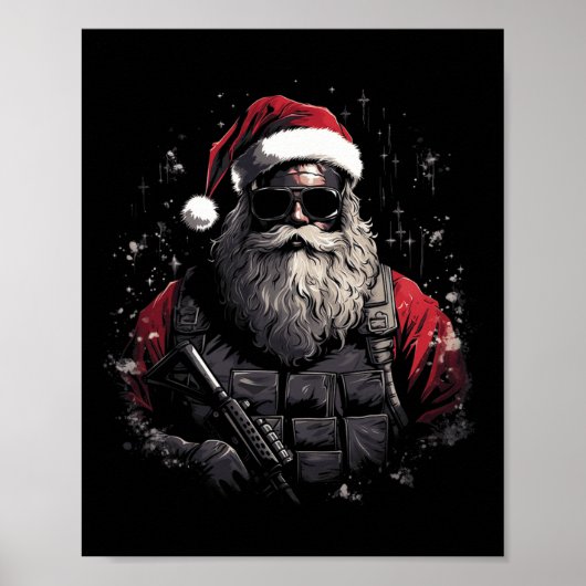 Poster Noël Tactique Père Noël Xmas Idée cadeau (Devant)
