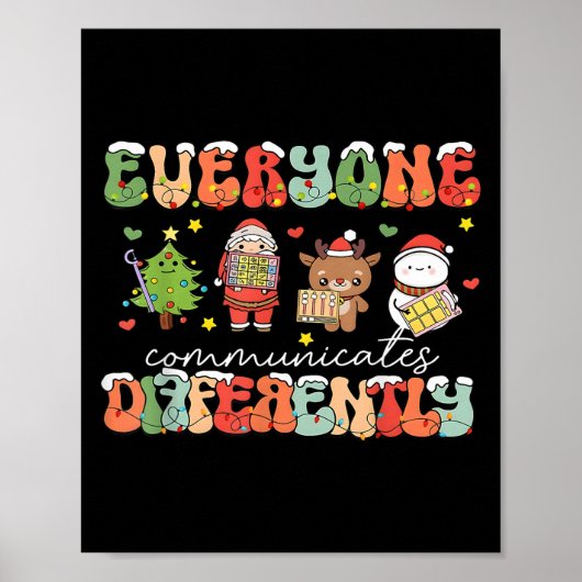 Poster Noël Tout le monde communique un discours différen (Devant)
